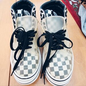 Vans Sandy Liang Sk8 Hi Clear Checkerboard Super Comfy Cush Zebra 6.5 Rare